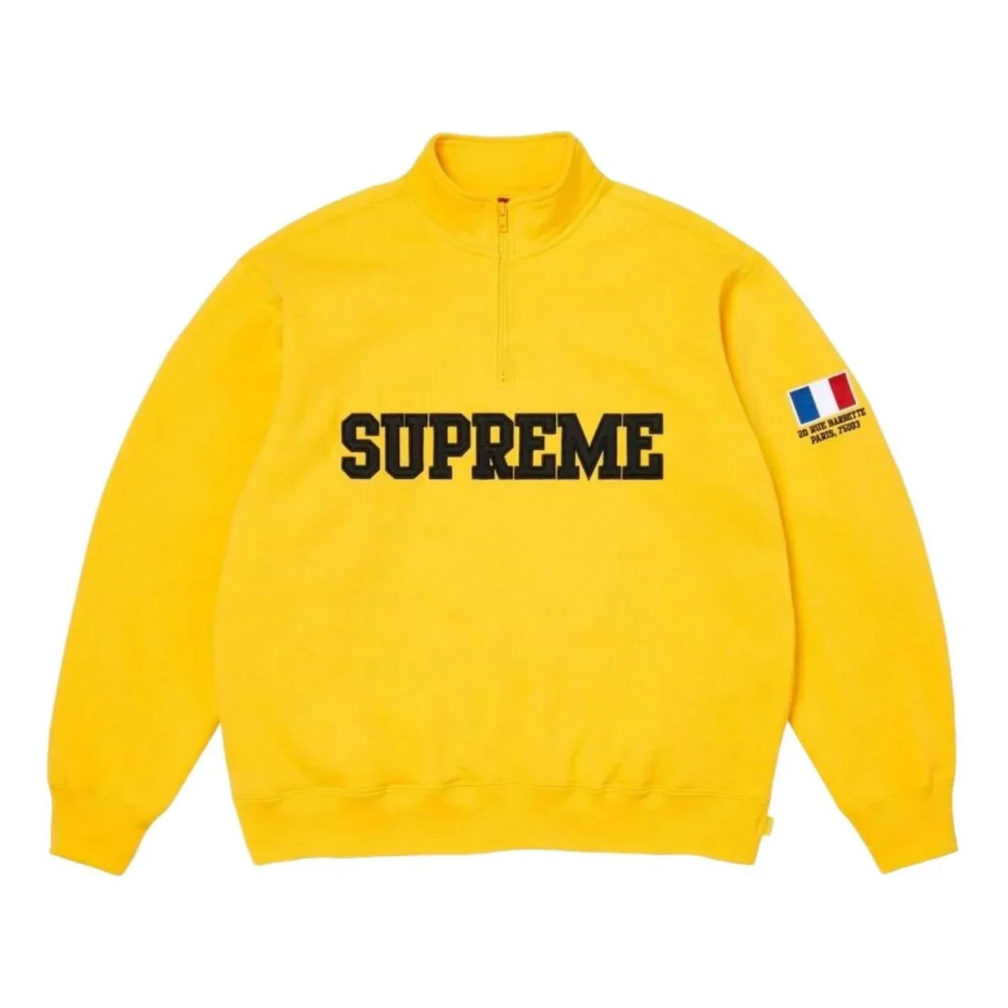 Пуловер Supreme SS26 Shop Flag Half Zip Pullover 'Yellow-Paris'