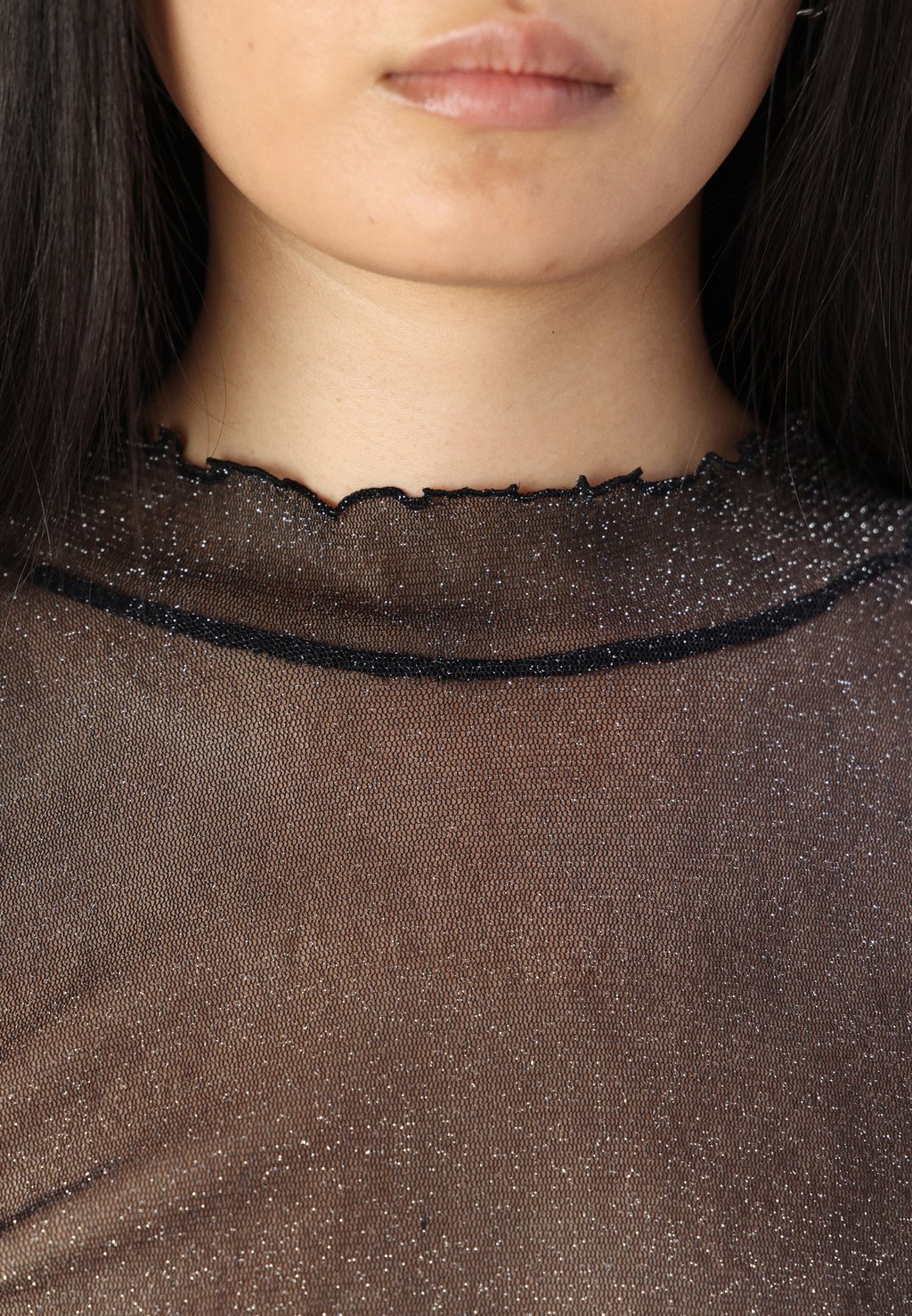 

Топ с длинными рукавами JXMOLLY GLITTER HIGH NECK JJXX, черный