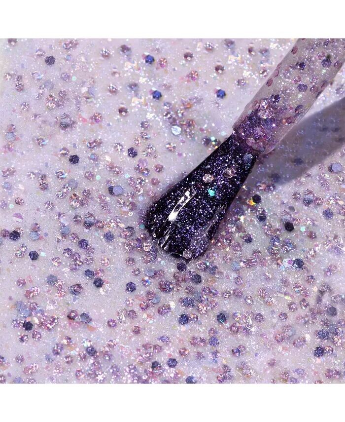 Лак для ногтей Lakur Enhanced Color, 0,4 унции Londontown, цвет Grape Fizz (holographic purple glitter, pearl, and multicolor confetti) — фото 3