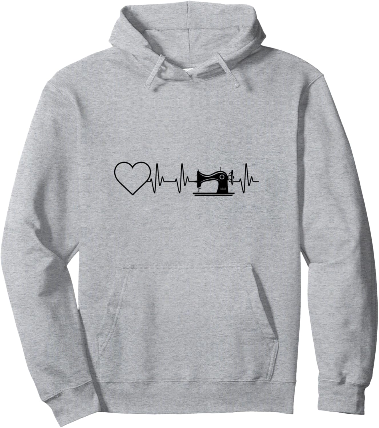 

Худи с изображением швейной машины и сердцебиения Seamstress Sewing Lover Sewing Ideas, серый