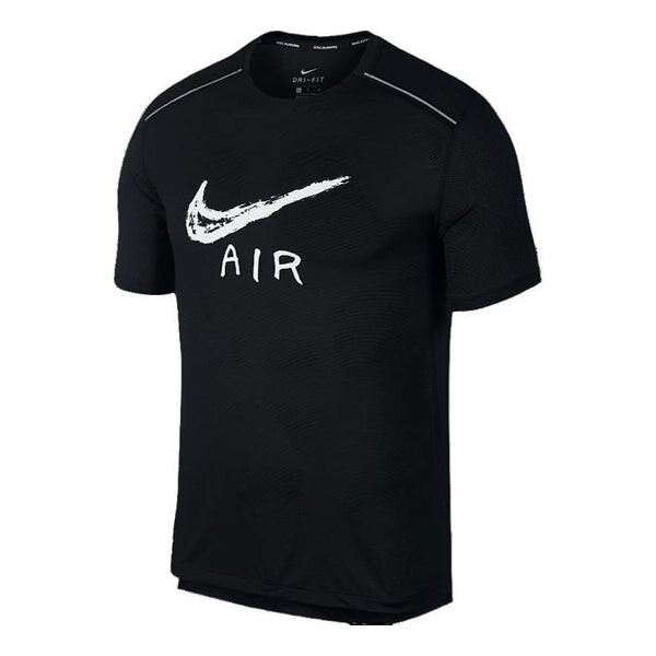 

Футболка Nike Running Miler logo T-Shirt 'Black', черный