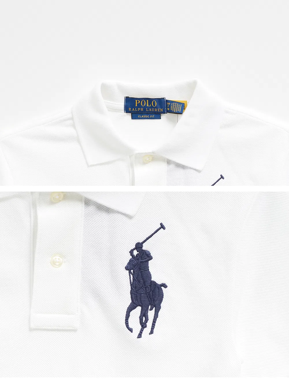 Детская хлопковая футболка-поло Big Pony белая от Polo Ralph Lauren Children — фото 4