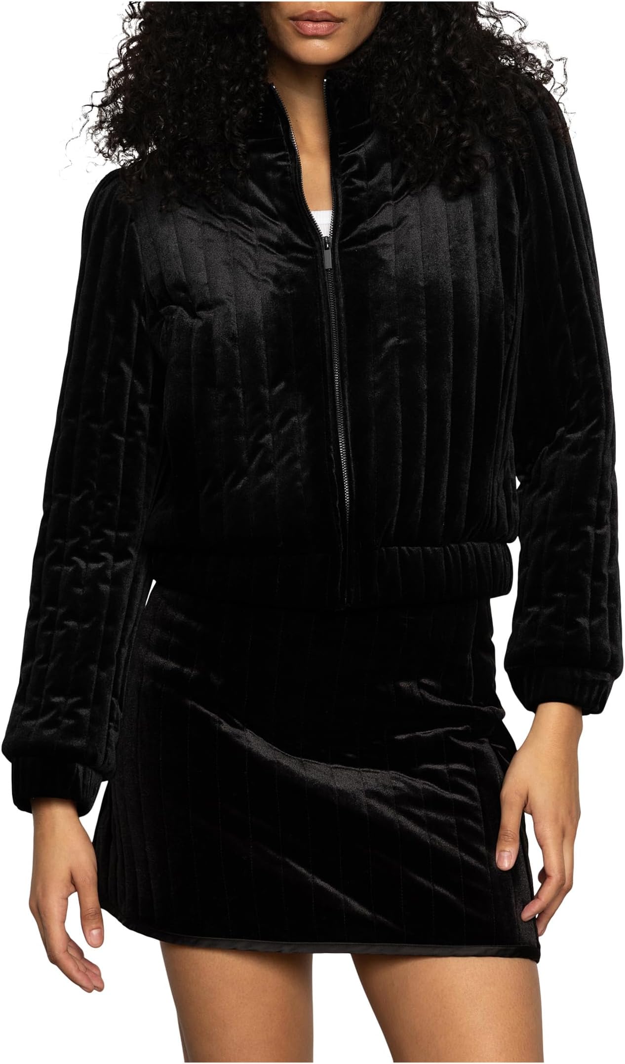 

Женская стеганая бархатная куртка Sanctuary, Black 1