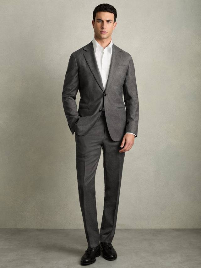 

Облегающие брюки для костюма из смесовой шерсти degree Reiss, цвет Grey Melange