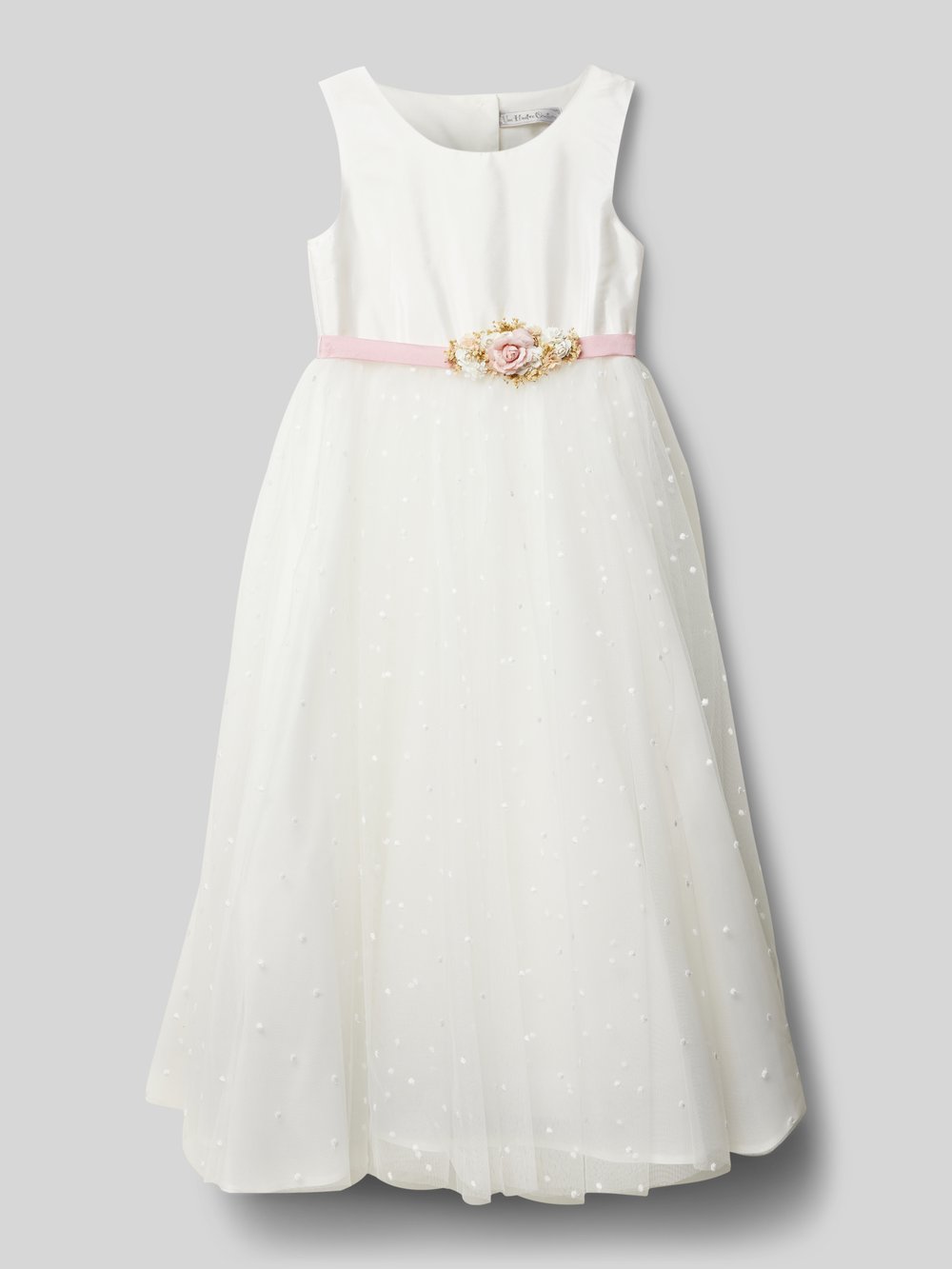 

Платье с цветочной аппликацией Une Hautre Couture, экрю
