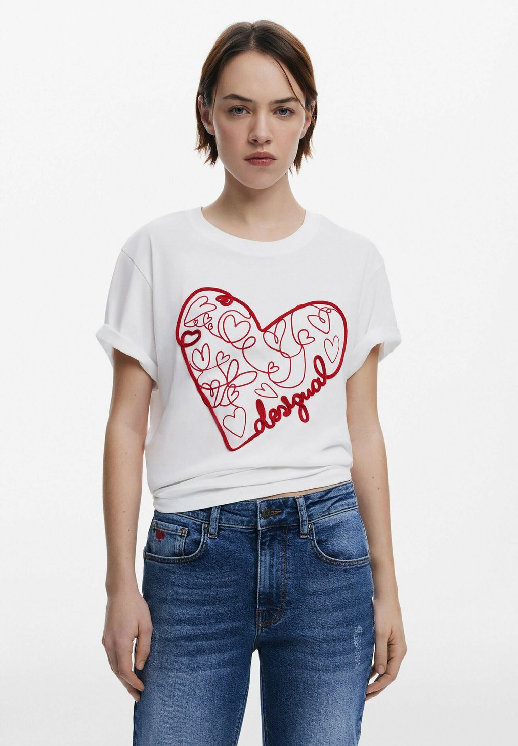 

Футболка с принтом Desigual, белый