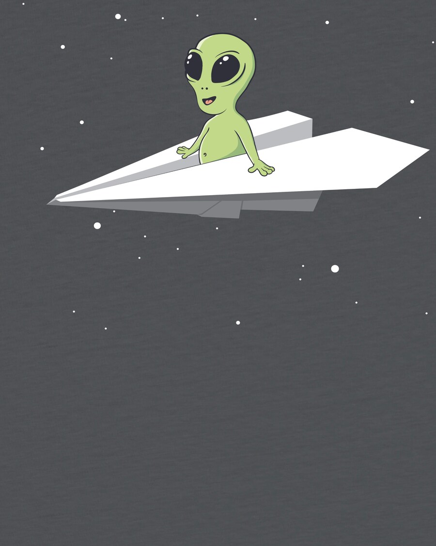 Рубашка watabout.kids Alien On A Paper Plane, антрацит/светло-серый — фото 4