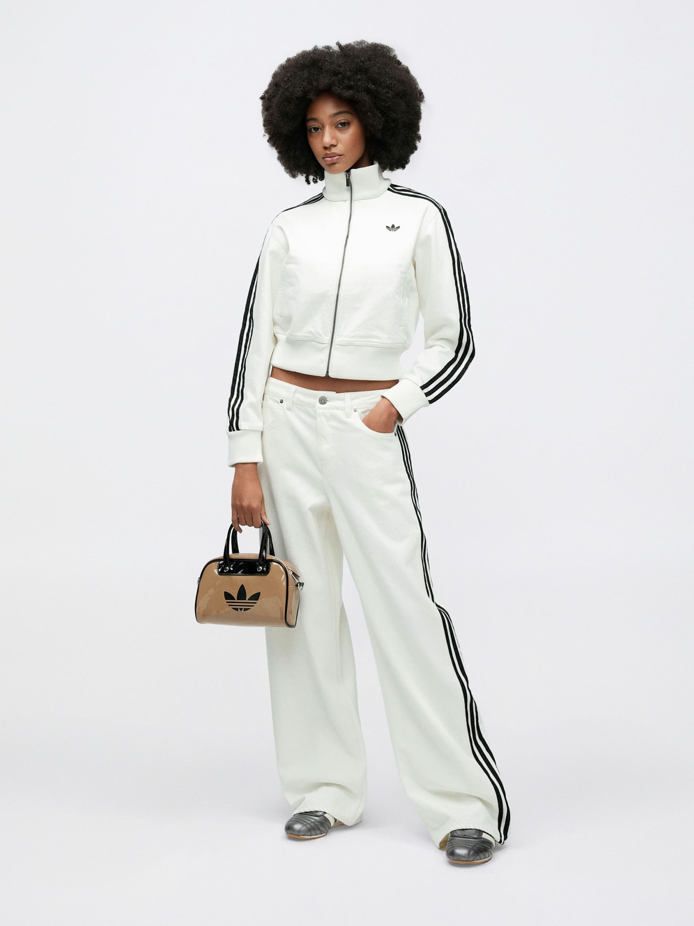 Adidas Originals Джинсы с широкими штанинами 'FIREBIRD' в белом цвете — фото 4