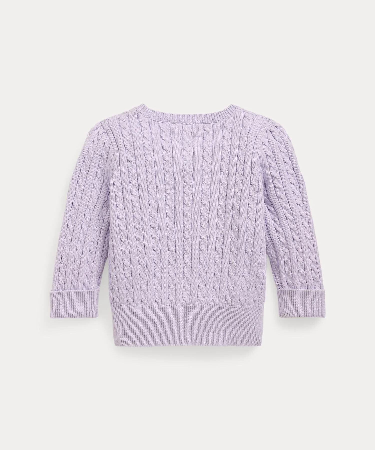 (Детский) Мини-кардиган из хлопка с косами Polo Ralph Lauren, цвет 500 Purple — фото 2