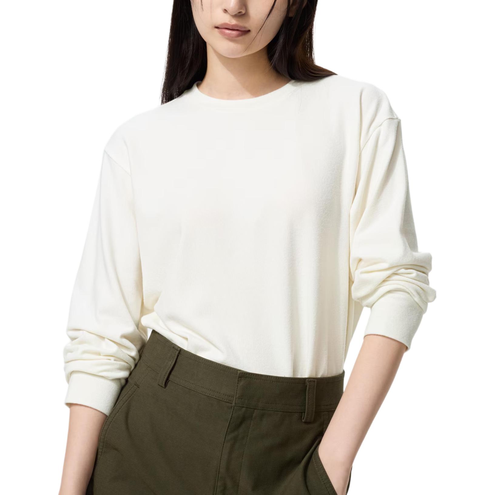 

UNIQLO Футболка женская экрю, Белый, UNIQLO Футболка женская экрю