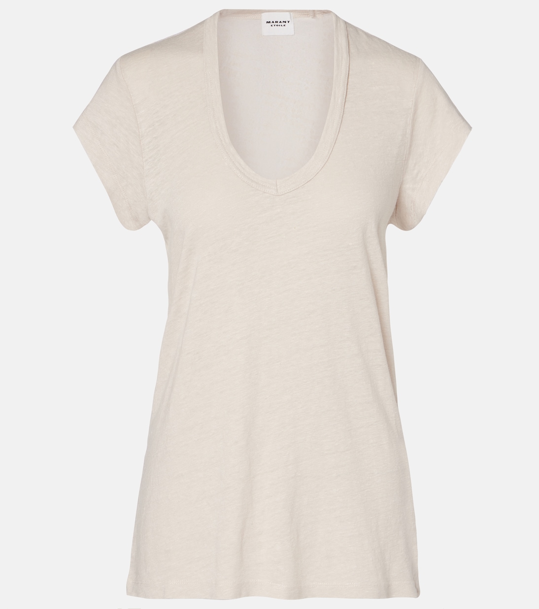

Льняная футболка Marant Etoile, экрю