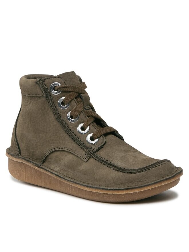 Ботинки женские Clarks Funny Cedar на плоской подошве, хаки — фото 2