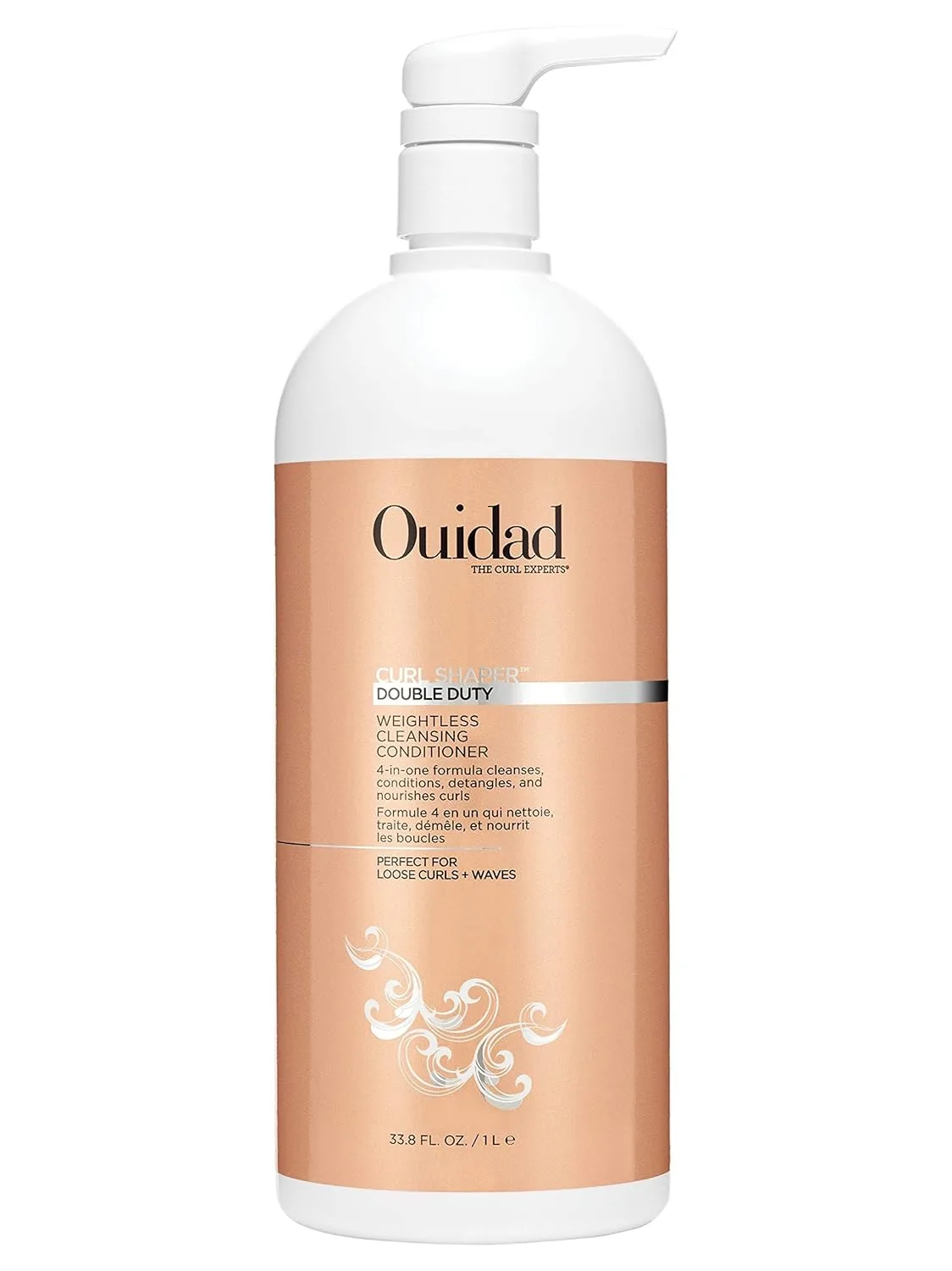 Ouidad Curl Shaper Double Duty Cleansing Conditioner - облегченная формула для свободных локонов и волн, ежедневное применение или в качестве ко-воша, для определения формы и объема, без сульфатов и минерального масла 1000 мл (1 шт.)