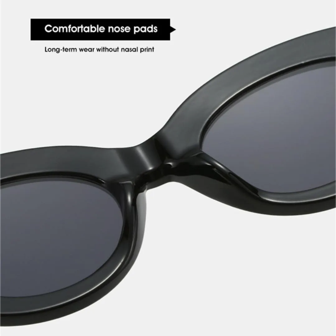 

Солнцезащитные очки «кошачий глаз» для женщин и мужчин, оливковый ретро-стиль, защита от УФ-излучения UV400, овальная форма, роскошные UATXTAU, Black Gray