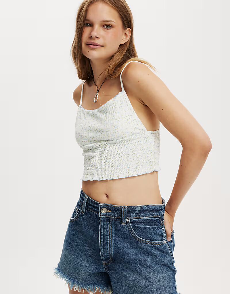 

Cotton:On топе Chloe со сборками синего цвета