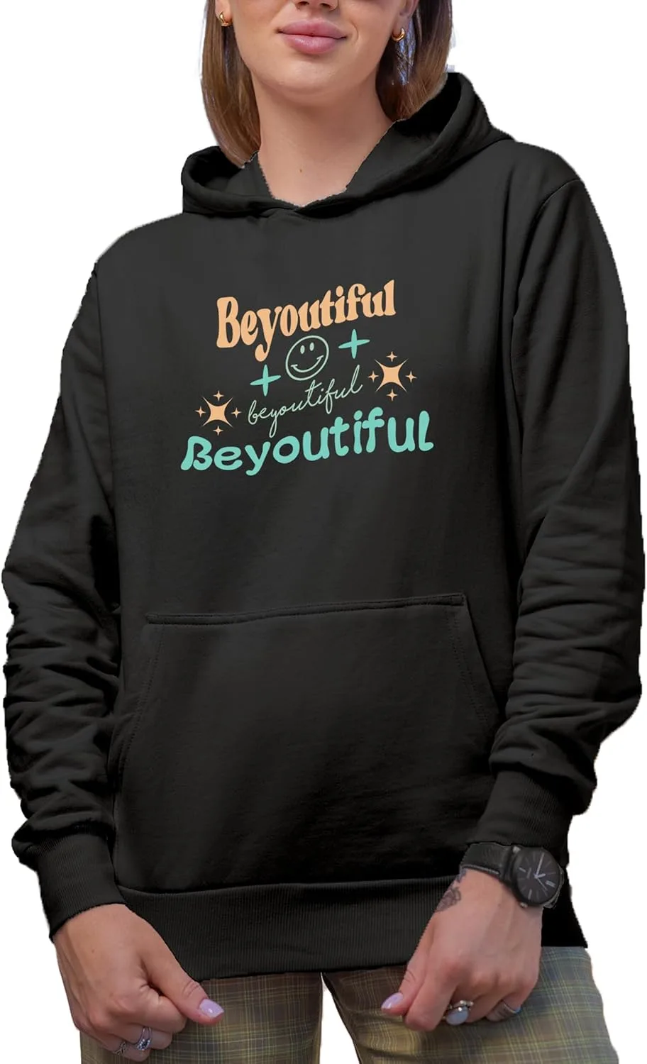 

Толстовка Beyoutiful с надписью "Being You" и улыбающимся лицом Make Your Mark Design
