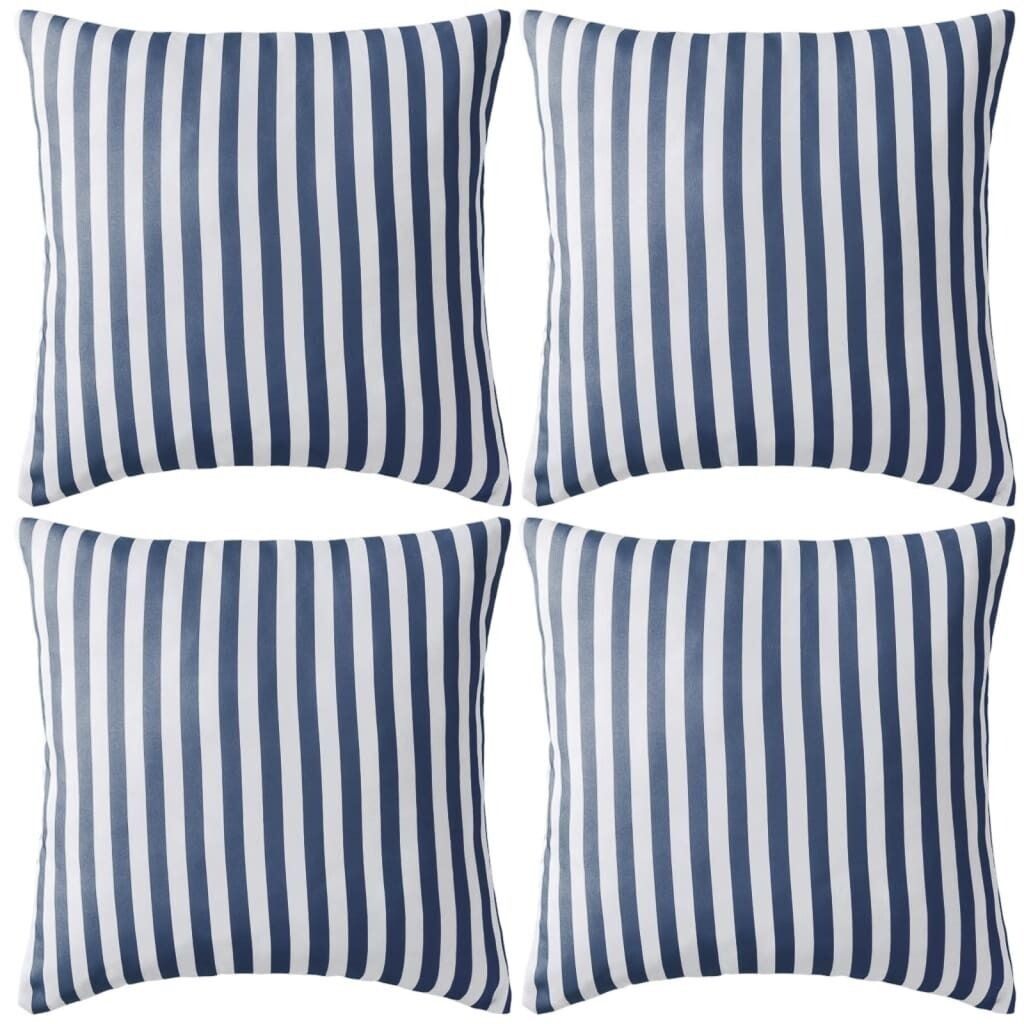 

Подушки садовые 4 шт. Полосатый узор 45 х 45 см темно-синие DKD HOME DECOR