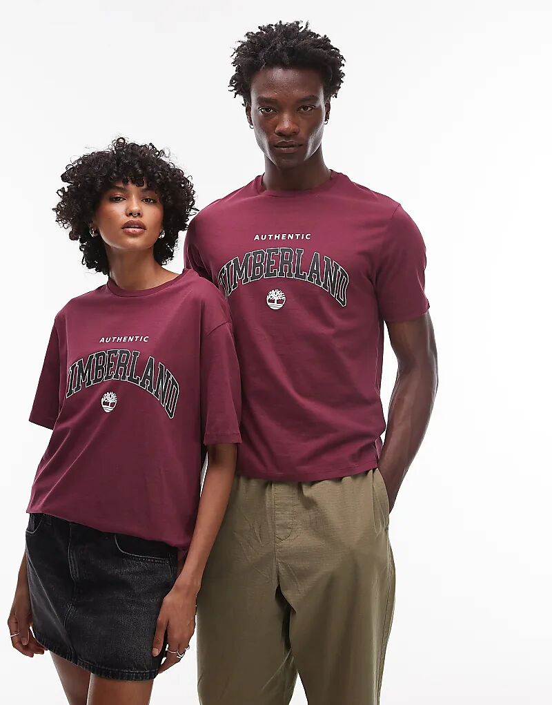 

Футболка Timberland Authentic с логотипом колледжа большого размера в бордовом цвете