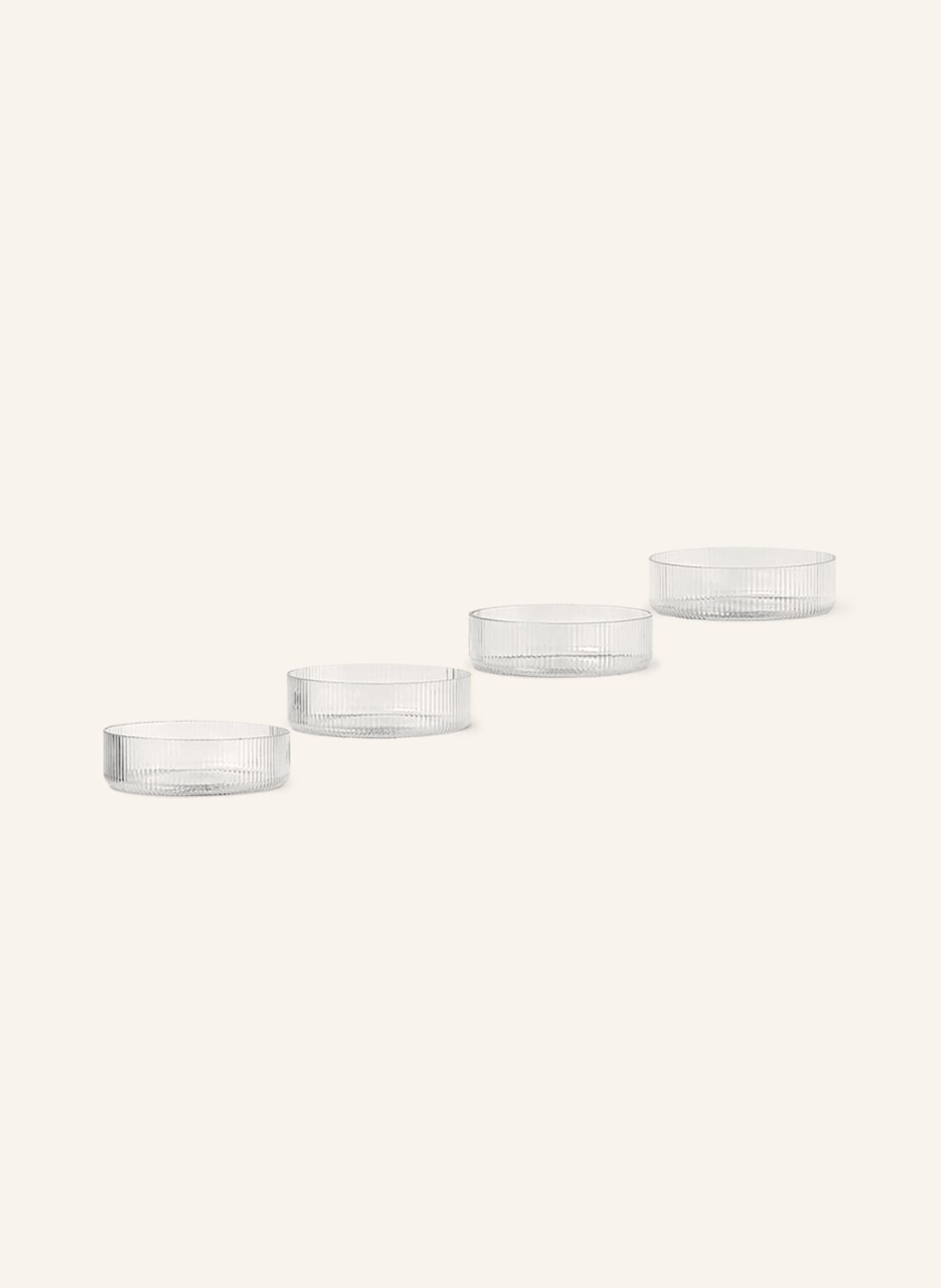 

4 шт - Тарелка Ferm Living RIPPLE, диаметр 12 см, белый