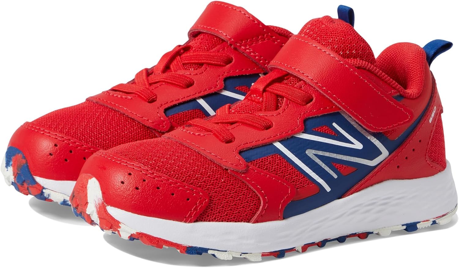 Кроссовки New Balance детские унисекс Fresh Foam 650 V1 с эластичными шнурками и верхней застежкой, белый/красный — фото 2