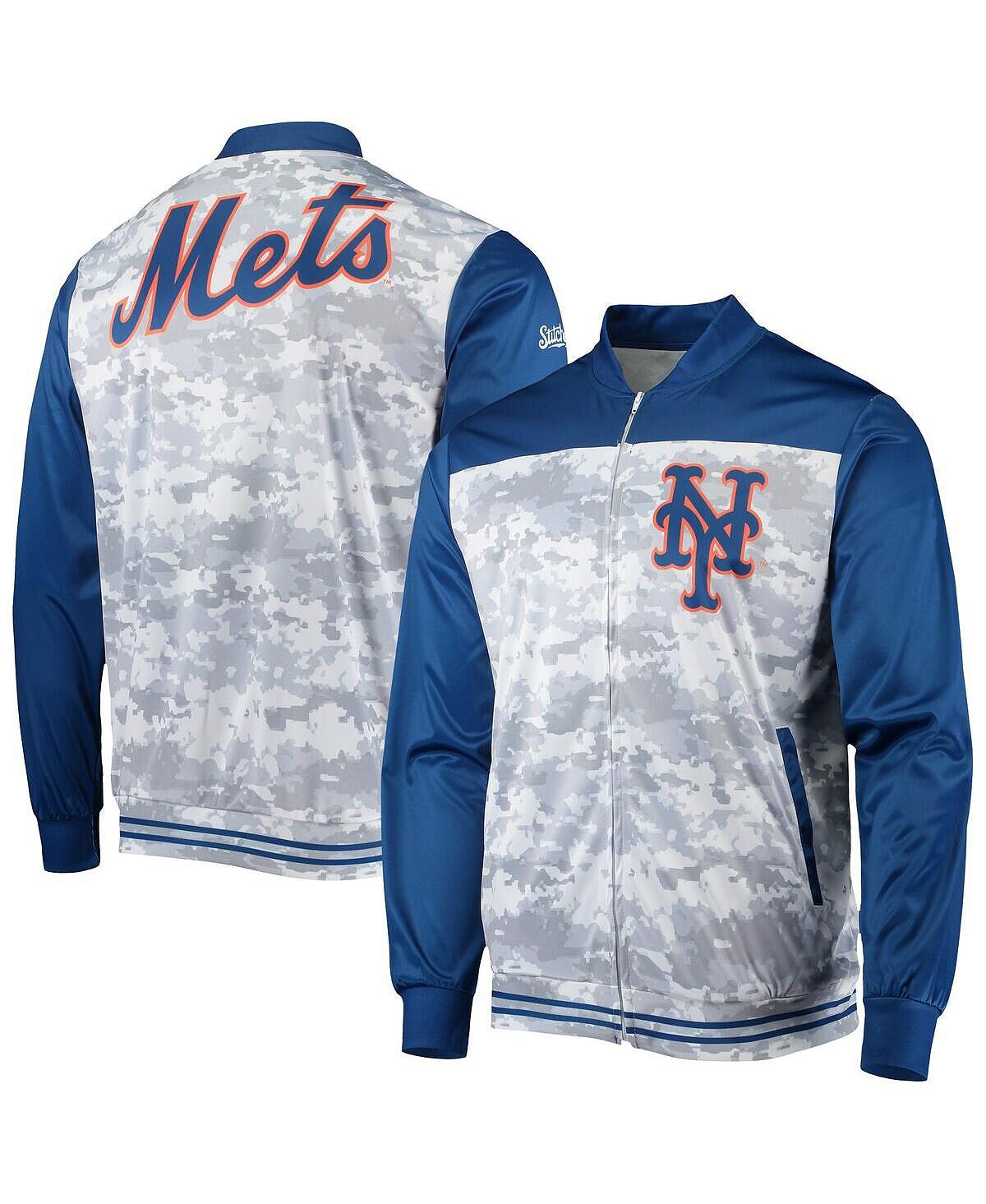 

Мужская камуфляжная куртка с молнией во всю длину Royal New York Mets Stitches