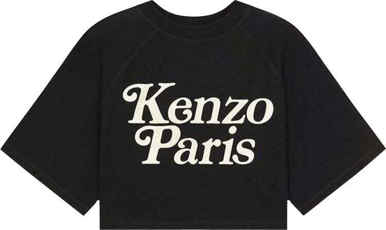 

Футболка Kenzo x Verdy Boxy Cropped 'Black', черный