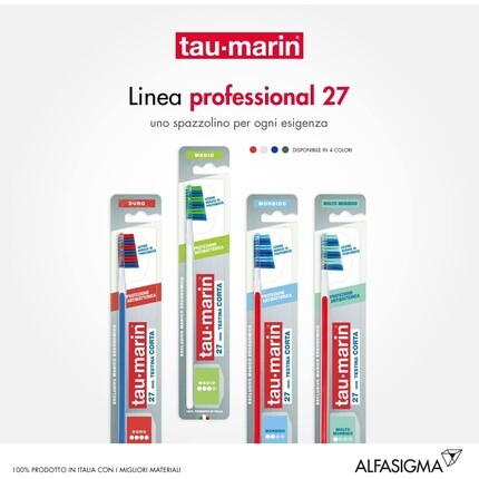 Taumarin Зубная щетка Tau-Marin Professional 27 со средней щетиной и короткой головкой 27 мм с антибактериальной защитой — фото 3