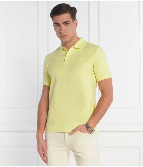 Поло из гладкого хлопка slim fit Calvin Klein, лаймовый — фото 3