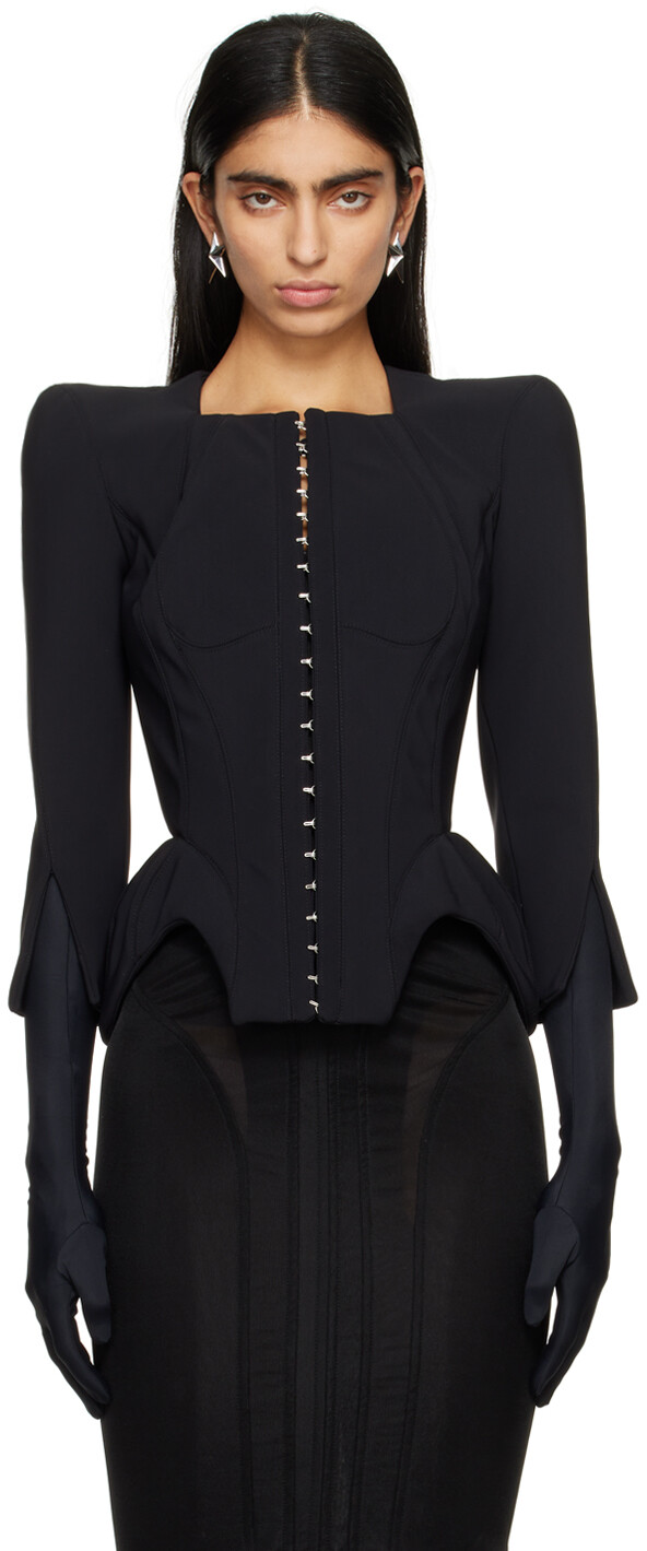 

Черная куртка с пышными формами Mugler