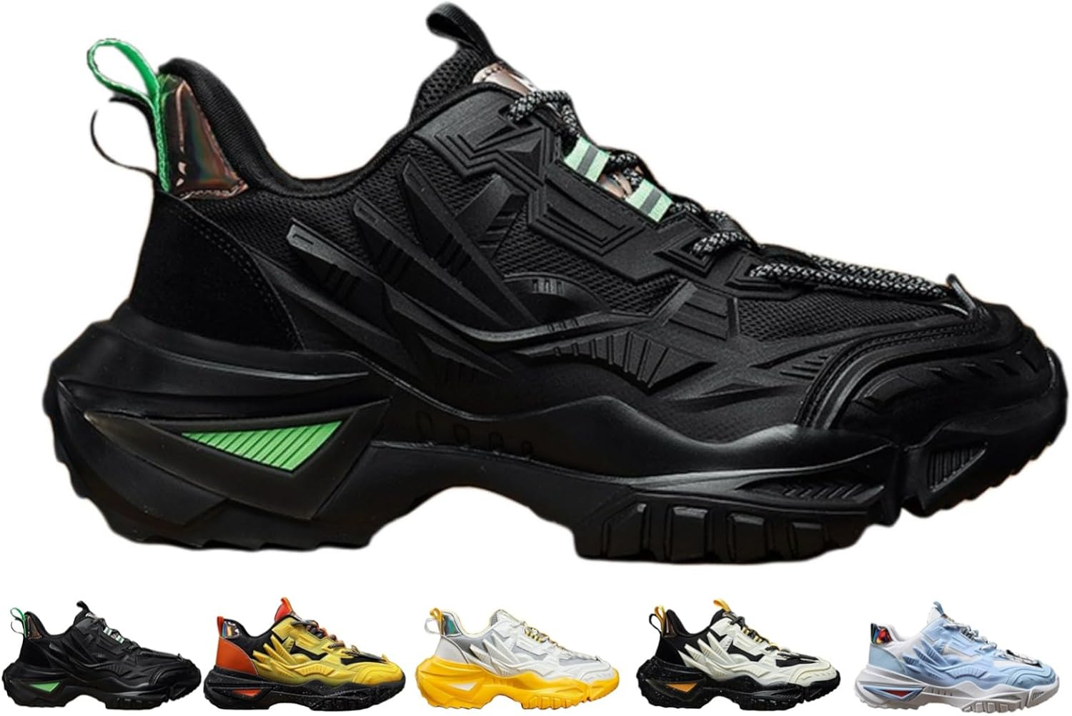 

Мужские модные спортивные массивные кроссовки MACEFIL в стиле Y2K, ретро-стиль 'папа', повседневные дышащие беговые обувь, черный