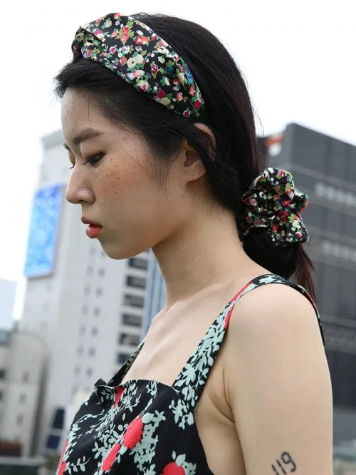 Повязка на голову Sharon Flower Hairband_Black — фото 4