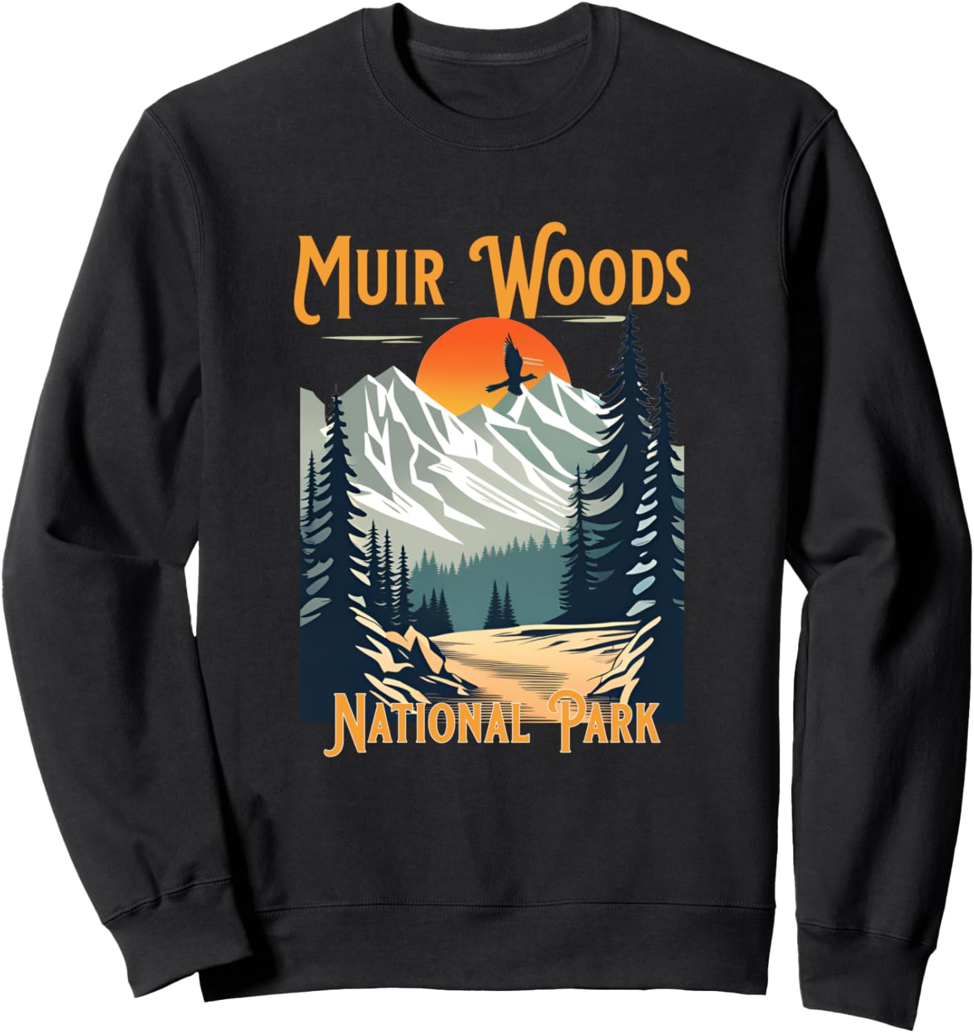 

Винтажная сувенирная толстовка Mulewood для походов Muir Woods California Hiking Clothes Co., черный