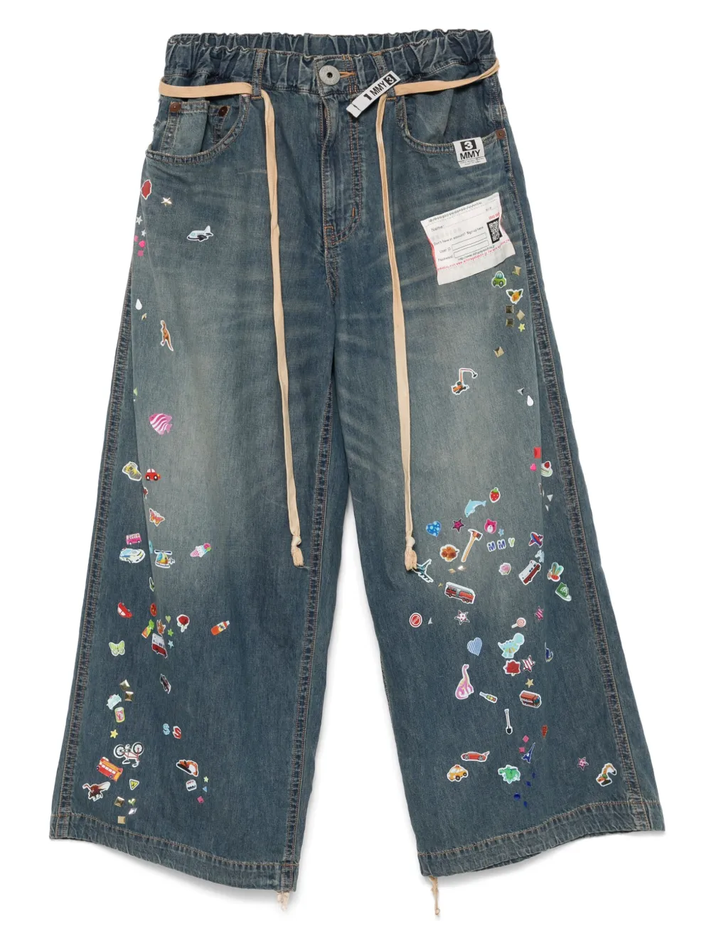 

Джинсы Sticker Printed Huge Maison Mihara Yasuhiro, синий