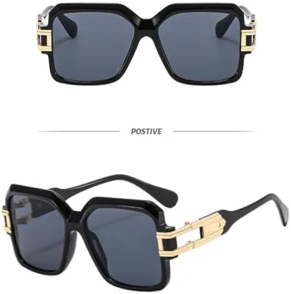 

2027 Пара квадратных солнцезащитных очков в стиле ретро-панк, увеличенные оправы, модные очки, аксессуары для праздников для мужчин и женщин MTZJH, White Grey