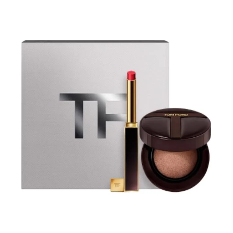 TOM FORD Помада TF Ultra Fine Tube и тональная основа Air Cushion, набор для макияжа, стойкий, без переноса, Two-Piece Set: Ultra Fine Lipstick #153 0.9g+Long-Wear Cushion #0.7 12g