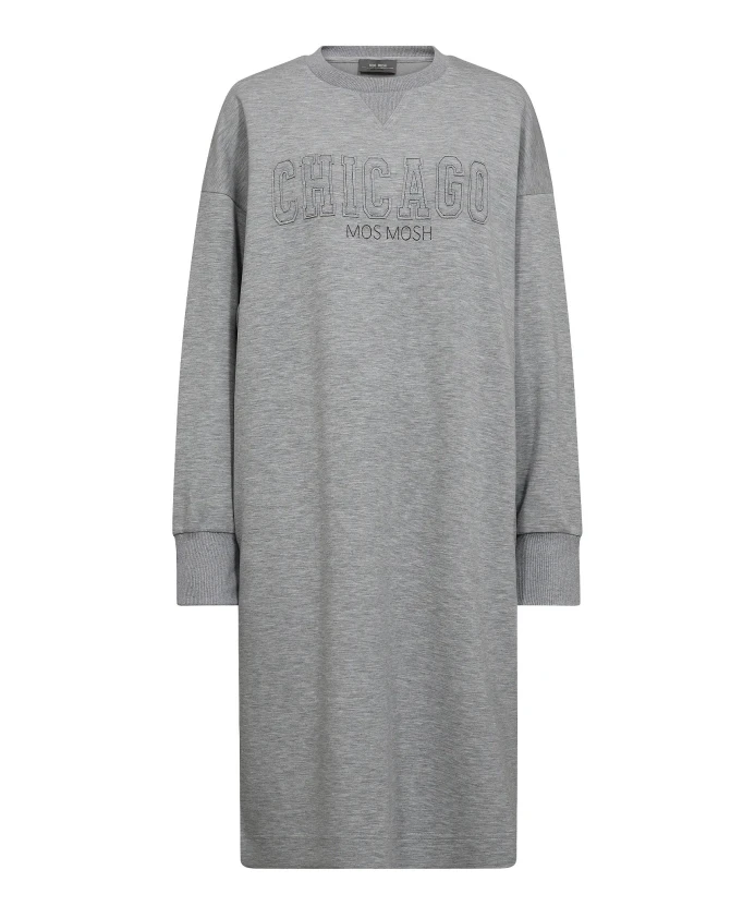 

Платье-Толстовка серого меланжевого цвета с вышивкой Mos Mosh, серый