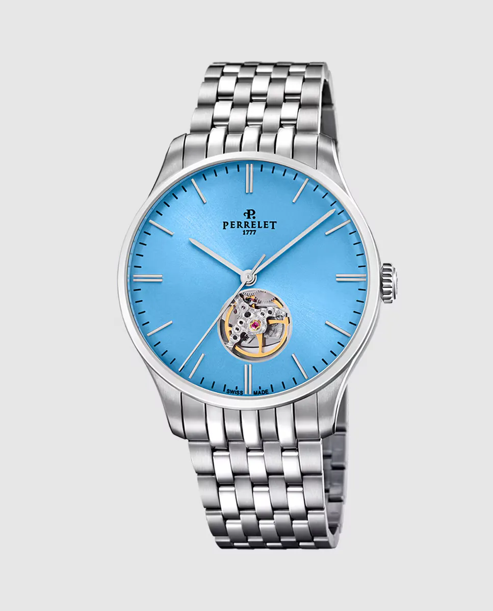 

Мужские часы A1302/9 Weekend Ice Blue из серебристой стали Perrelet, серебряный