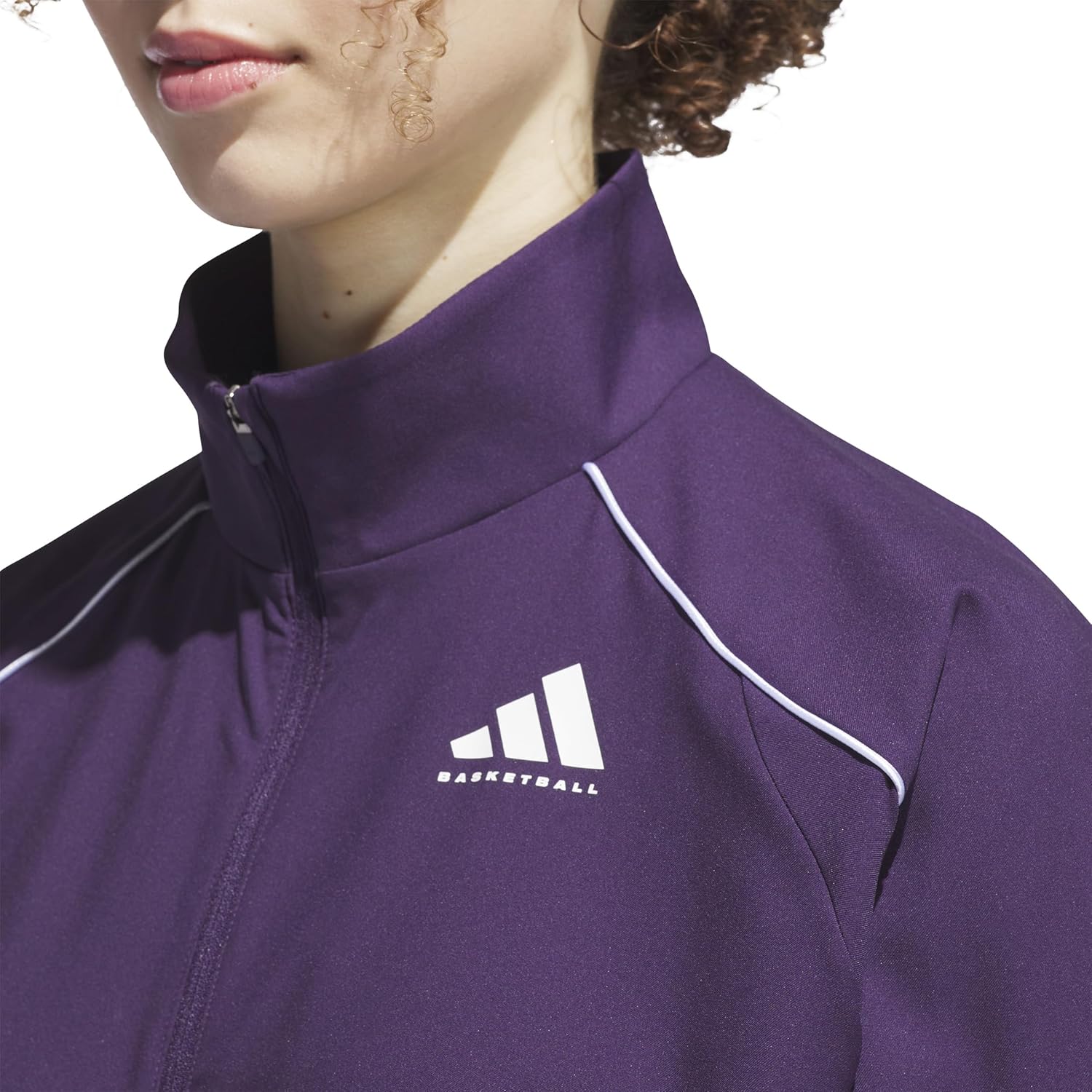 adidas Женская баскетбольная куртка Crazylite Woven, Aurora Plum/White — фото 4