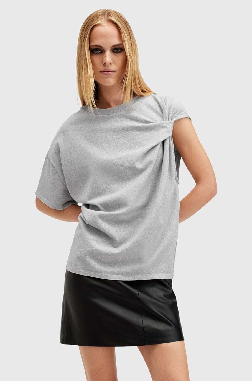 

Хлопковая футболка AllSaints ONYX TWIST, серый