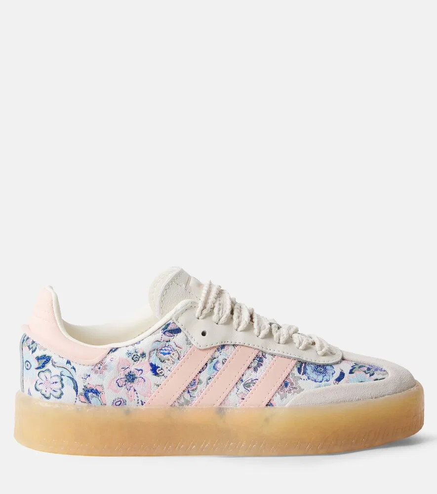 Кроссовки Samba OG с цветочной кожаной отделкой Adidas Originals Kids, розовый — фото 3