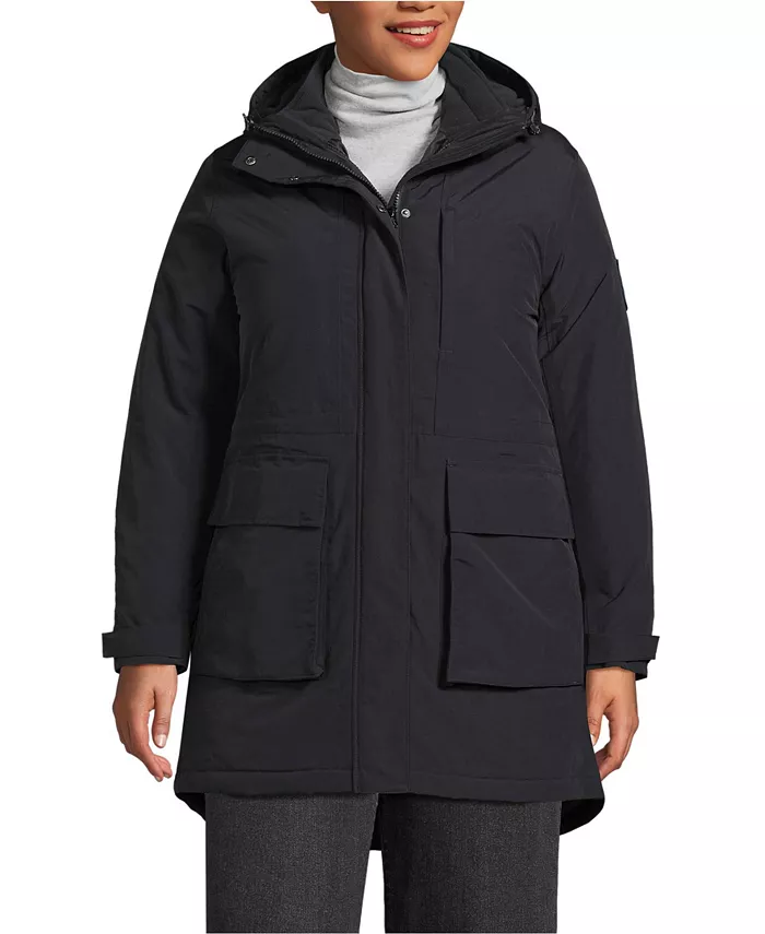 

Водонепроницаемая утепленная зимняя парка 3 в 1 Squall Plus Size Lands' End, черный
