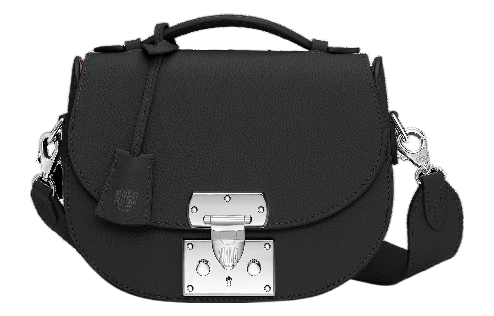 

Aurillon Blush Кожаная Кожаная Портативная Сумка Через Плечо Маленький Размер Унисекс Черный Moynat