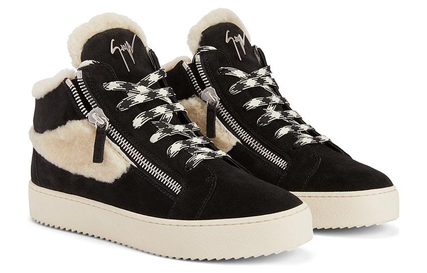 Кроссовки Kriss Ice с меховой отделкой Женские Giuseppe Zanotti, черные — фото 3