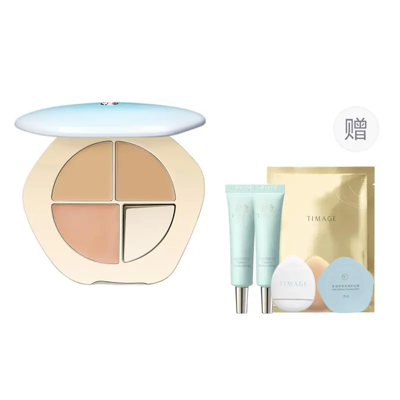 

Трехцветная палитра консилера увлажняющая осветляющая выравнивание тона кожи пуховый диск 5г TIMAGE