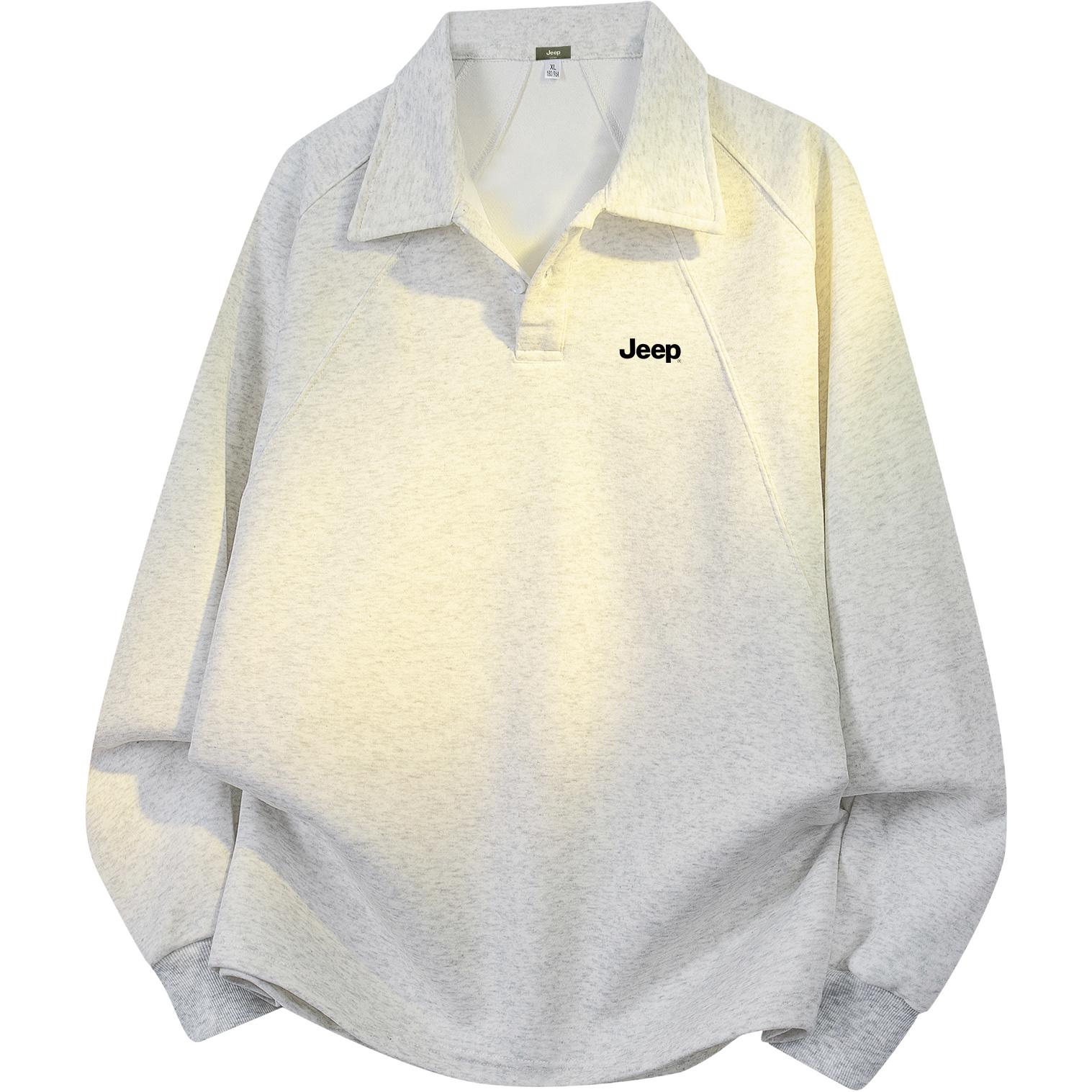 

Свитшот Unisex Lapel Moderate Regular Jeep, белый heather серый