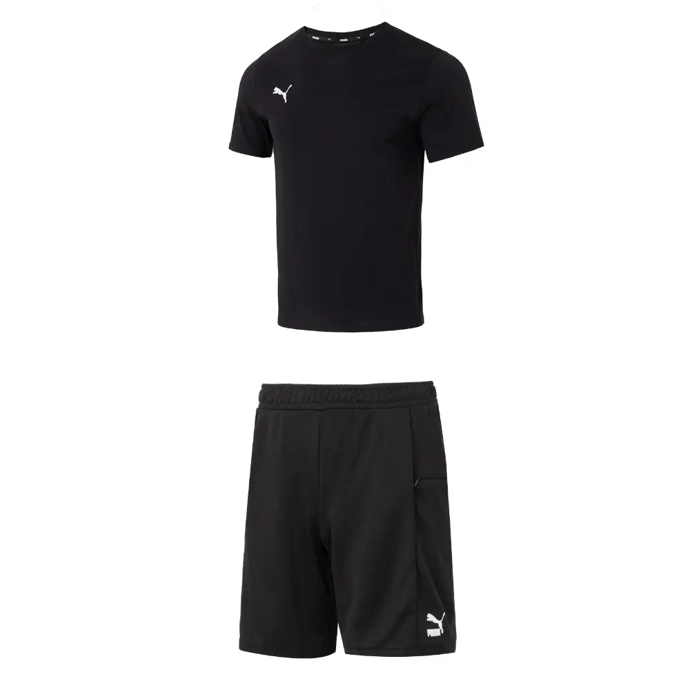 

Повседневный спортивный мужской комплект черный топ и черные шорты Puma, черный