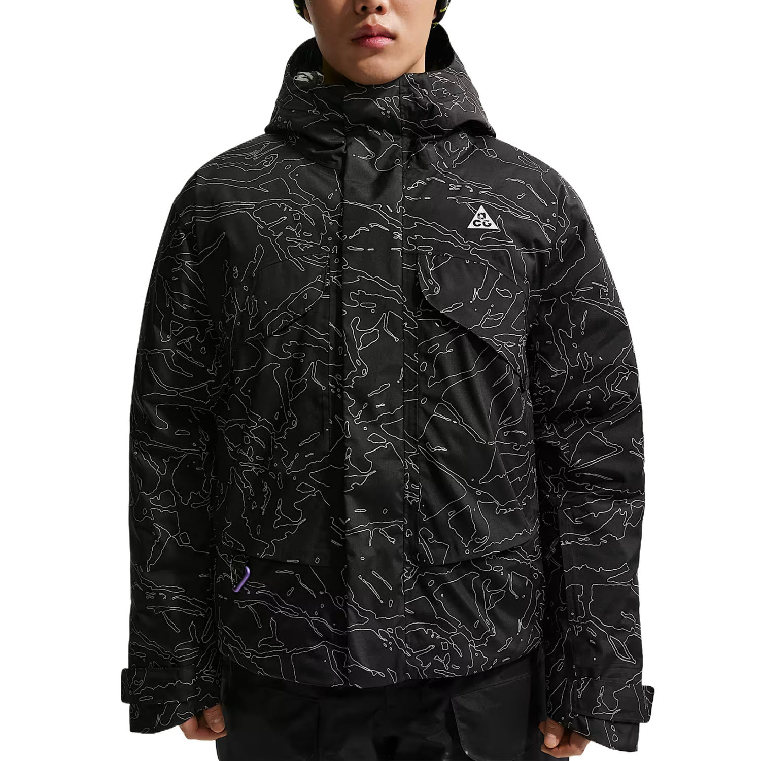 

Nike Куртка ACG Puffer мужская черная/Mountain Peak White с капюшоном Moderate Others