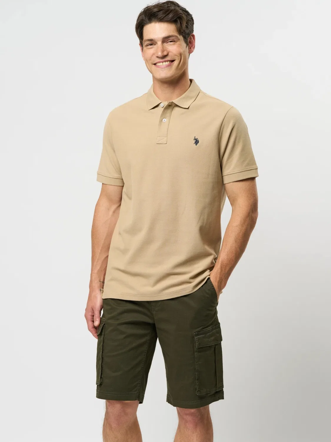 Рубашка на пуговицах стандартного кроя 'UMALFRED' U.S. Polo Assn., Greige — фото 3