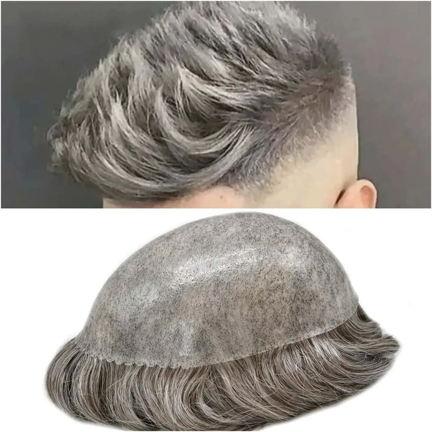 Мужской парик из индийских натуральных волос «0.1-0.12mm Full PU Injected Thin Skin» Xxad553Ty, 6 Inches