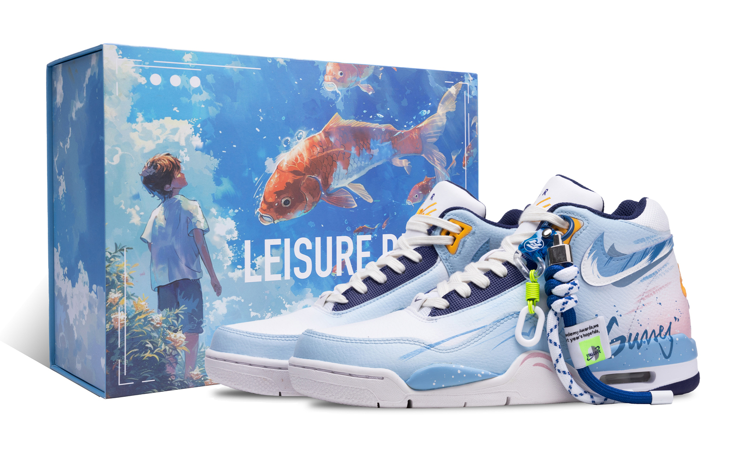 

Nike Легкие кроссовки Mid Top Legacy Seaside Town в винтажном стиле для мужчин, синий и розовый